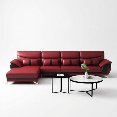Ontwerp woonkamer leren bekleding hoekbank hoekbank bank bank L-vorm