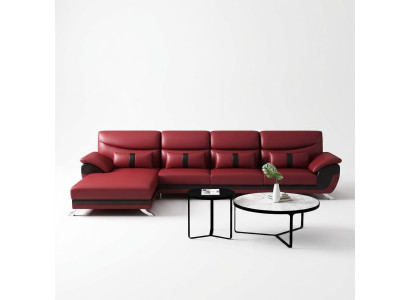 Ontwerp woonkamer leren bekleding hoekbank hoekbank bank bank L-vorm
