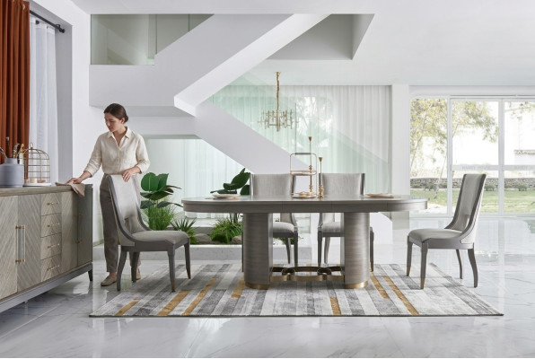 Luxe eetset tafel met 6 leunstoelen Complete groep in Dubai-stijl