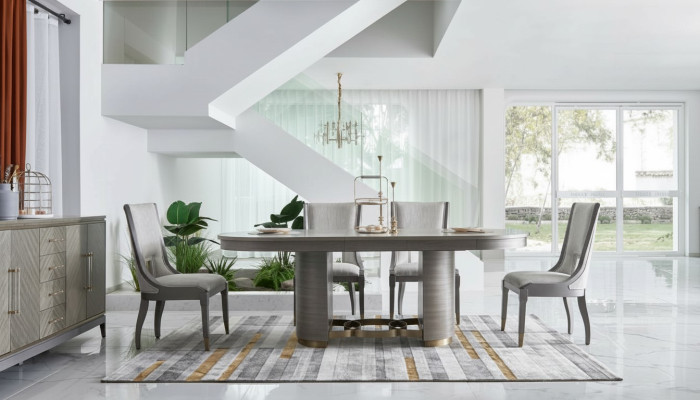 Luxe eetset tafel met 6 leunstoelen Complete groep in Dubai-stijl