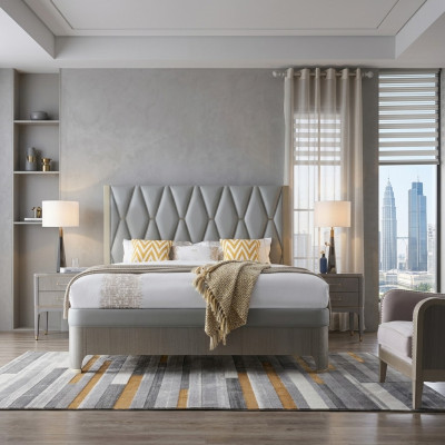 Slaapkamer Set Bed Nachtkastje Ontwerp Modern Luxe Bedden Groep