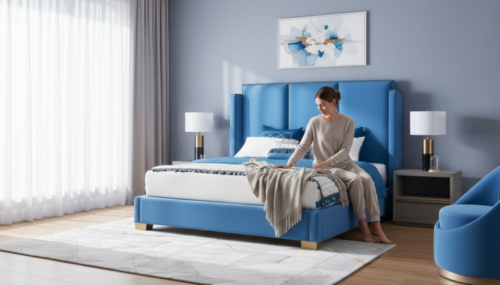 Slaapkamer Luxe Bed Meubelen 2x Nachtkastje Set Bedden Dubai hotel meubels