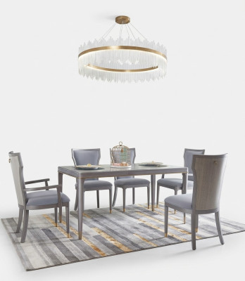 Complete set tafel met 6 stoelen luxe meubels hotel Dubai inrichting