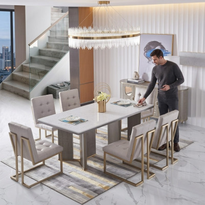 Eetkamertafel Ontwerper Luxe Meubels Houten Tafels 180x90cm Woonkamer