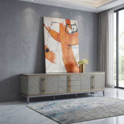 Luxe dressoir tv laag tv xxl kast tafel woonkamer hout tv 