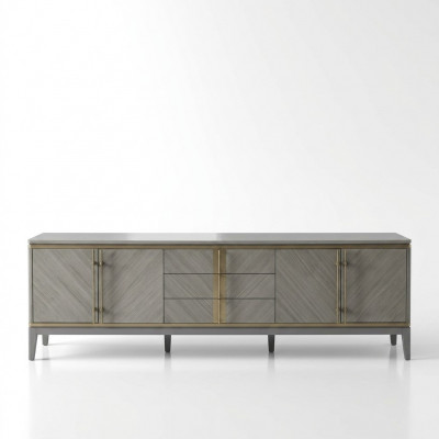Luxe dressoir tv laag tv xxl kast tafel woonkamer hout tv 