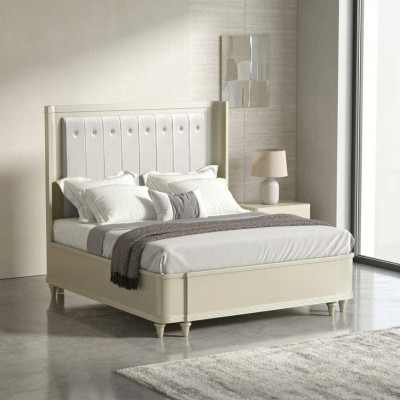 Bed met luxe design 180 x 200 cm stofbedden leer Moderne slaapkamer