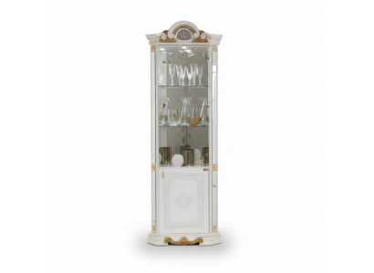 Witte hoekvitrine glazen kast vitrinekast kasten plank Italiaanse meubels.