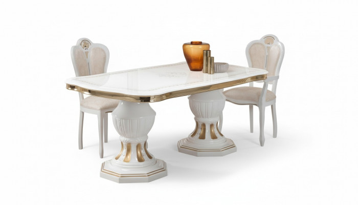 Klassieke eettafel Tafel Woonkamer Italiaanse Tafels Stijl Meubels Wit Goud