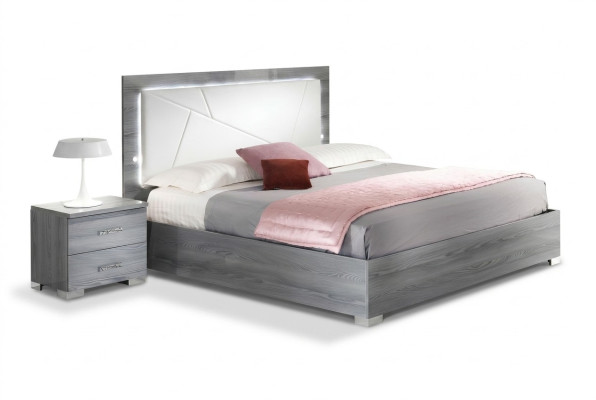 Slaapkamer 3-delig set Bed 2x Nachtkastje Console Bedden Dubbel Hotel Bekleding