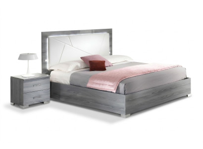 Slaapkamer 3-delig set Bed 2x Nachtkastje Console Bedden Dubbel Hotel Bekleding
