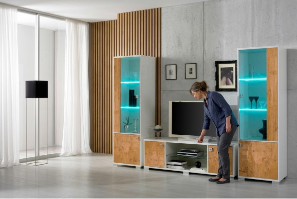woonkamer set 3-delig rtv + 2x vitrinekast design Italiaanse meubels woonkamer luxe meubels