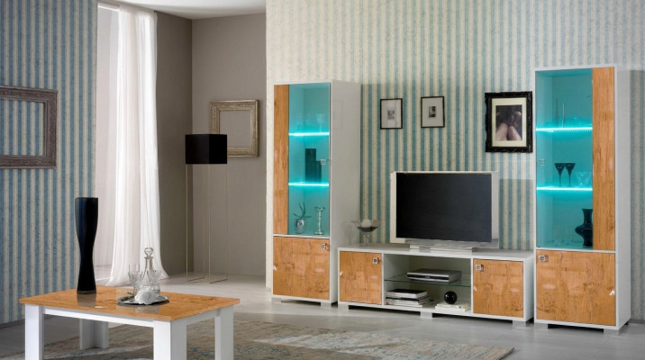 woonkamer set 3-delig rtv + 2x vitrinekast design Italiaanse meubels woonkamer luxe meubels