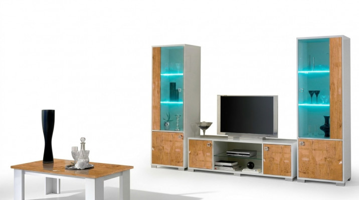 woonkamer set 3-delig rtv + 2x vitrinekast design Italiaanse meubels woonkamer luxe meubels
