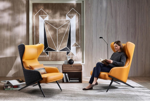 Fauteuil design Relax Lounge Club Eenpersoons Bekleding Stof Leer
