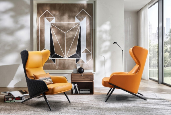 Fauteuil design Relax Lounge Club Eenpersoons Bekleding Stof Leer