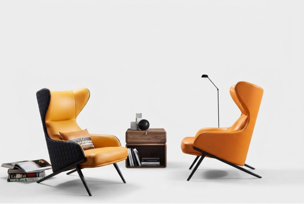 Fauteuil design Relax Lounge Club Eenpersoons Bekleding Stof Leer