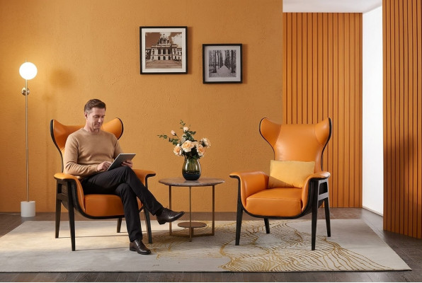 Ontwerp fauteuil 1-zits 70 x 90 cm Woonkamer Eenzits Bank Sofa Lounge Club