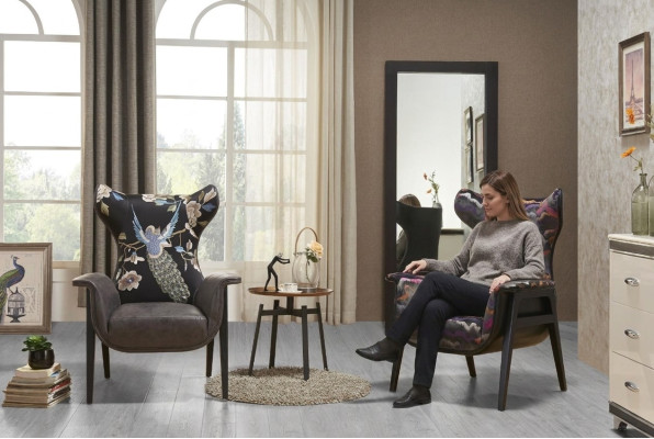 Fauteuil ontwerp slaan Ontspan Club Lounge Fauteuil Bekleding Stof Textiel