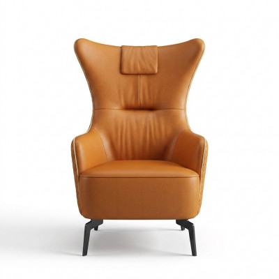 Oranje leren fauteuil 76 x 80 cm Luxe ontwerp meubilair