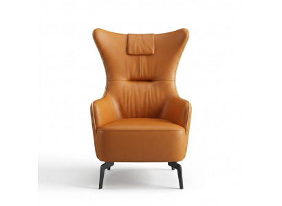 Oranje leren fauteuil 76 x 80 cm Luxe ontwerp meubilair