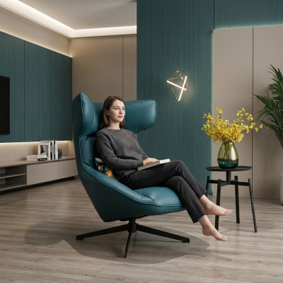 Luxe designmeubels Moderne designfauteuil 75 x 101cm Lederen woonkamer