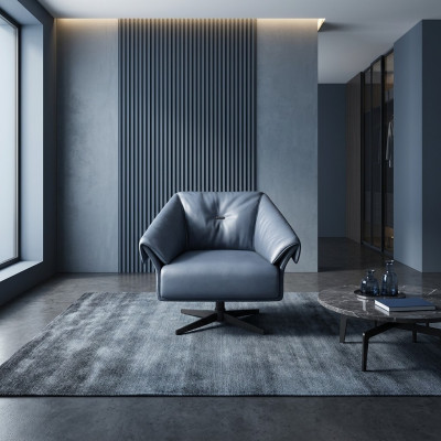Fauteuil Ontwerp Luxe Relax Club Lounge Eenpersoons Bekleding Stof Leer