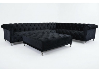 Hoekbank Chesterfield Design Bank Bekleding Hoekbank + Voetenbank Hoekbank