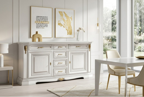 Dressoir, commodes, rek van hout, designcommode, kast, kasten, houten dressoir, nieuw.