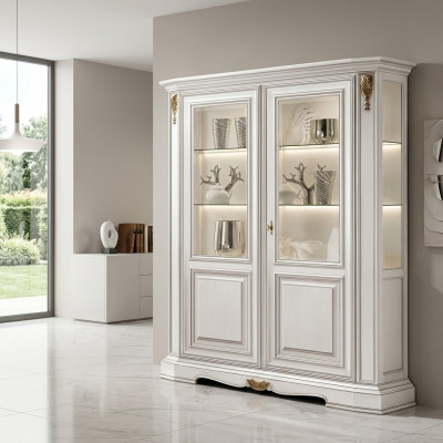 Vitrines woonkamer wit kasten dressoir wit lichte vitrinekast klassiek