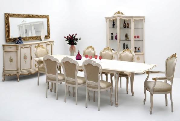 Klassieke set 2x stoelen met armleuningen 6x stoelen stoelenset eetkamer groep nieuw