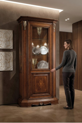 Vitrine glazen kast Massief houten vitrinekast Woonkamer meubels Dressoir Massief hout
