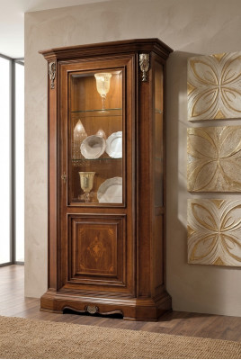 Vitrine glazen kast Massief houten vitrinekast Woonkamer meubels Dressoir Massief hout