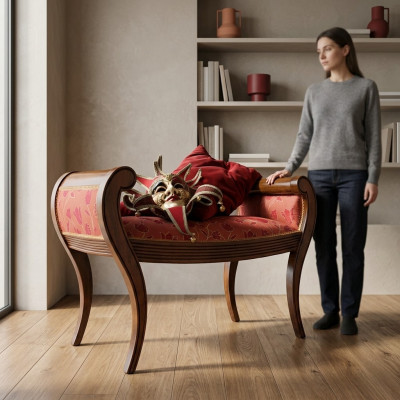 Poef Bank Voetenbank Zitbanken Houten kruk Stoel Hout Zitkruk Luxe bank Nieuw