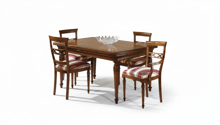 Eetkamerset Eetkamergroep Klassiek echt hout 4-delige set Stoelset 4x Stoelen