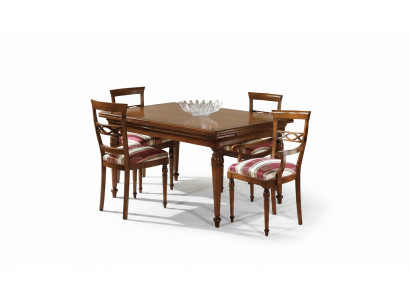 Eetkamerset Eetkamergroep Klassiek echt hout 4-delige set Stoelset 4x Stoelen
