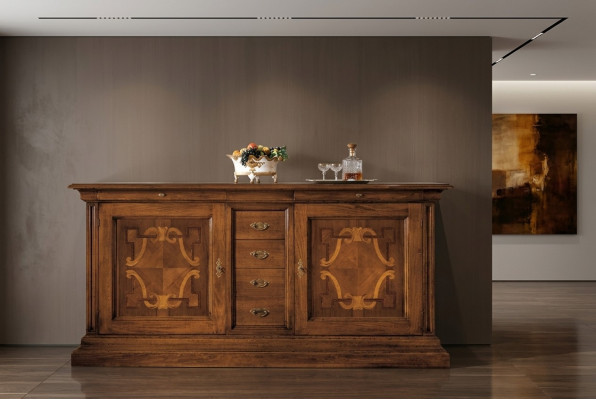Luxe Italiaanse houten meubels dressoir ladekast barok stijl sideboard echt hout