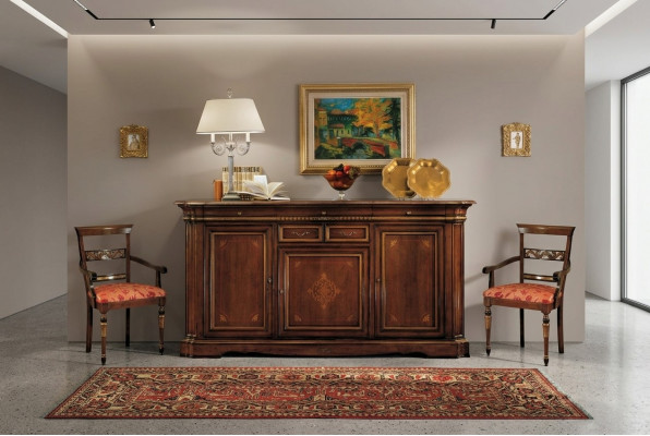 Dressoir Barokstijl Sideboard Massief Hout Luxe Italiaanse Houten Meubels Commode