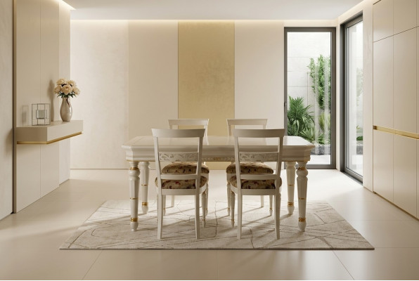 Compleet set eettafel 4 stoelen eetkamerset eetgroep houten tafel tafels 5-delig