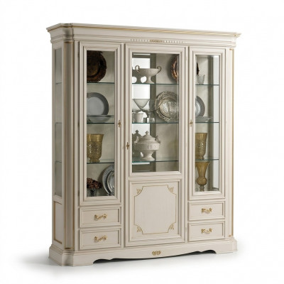 Vitrine Woonkamer meubels dressoir Massief houten vitrines glazen kast Echt hout