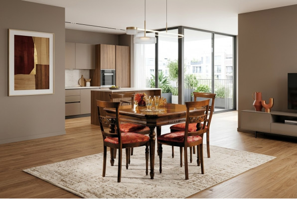 Stel Eetgroep Houten Tafel Tafels 5-delig Compleet Set Eettafel 4 Stoelen Eetkamer