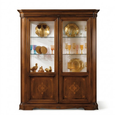 Vitrine 2 deurs kast vitrinekasten woonkamer kasten design kast meubels glas nieuw