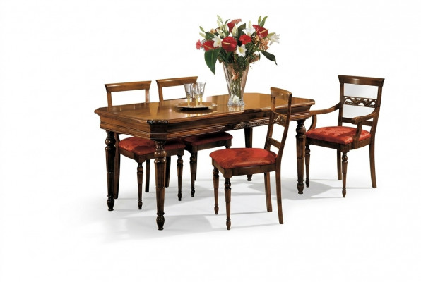 Compleet set eettafel 4 stoelen eetkamersets eetgroep houten tafel tabellen 5-delig