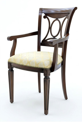 Ontwerp massief houten stoel met armleuningen fauteuil eetkamer woonkamer kantoor