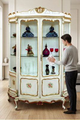Glazen kast Vitrine Barok meubels Italiaanse inrichting Vitrines Glazen kasten
