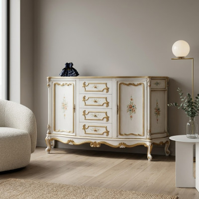 Laden Klassieke kast Massief houten meubels Dressoir Italiaanse inrichting