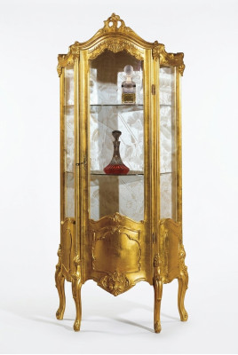 Gouden houten vitrinekast met glazen kasten plank vitrinekasten Italiaanse meubels nieuw