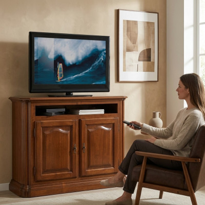 Tv-meubel rtv Woonkamer Design rek Bruin hout Planken Lowboard Italië Nieuw