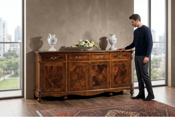 Commode Klassiek kast Massief houten meubilair Italiaanse inrichting Dressoir