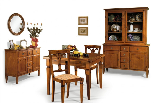 Eetkamerset 5-delig Art Deco stoelen Eettafel Dressoir Sideboard Hout Antieke Tafels